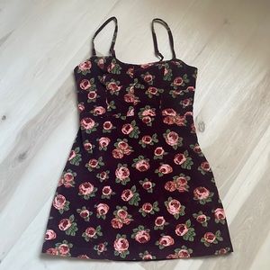 Urban outfitters floral velvet mini dress